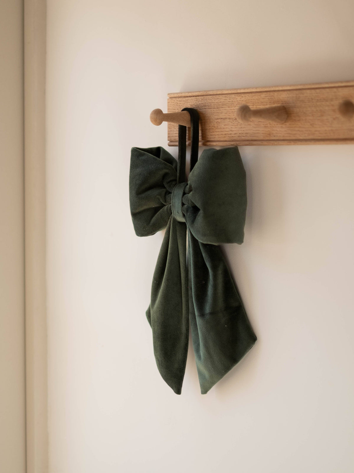 Green Velvet Hanging Bow
