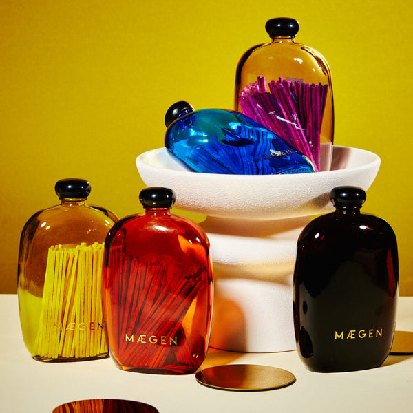 Sable Homeware luxury matches in a clear bubble jar, with long wooden matches visible inside the stylish glass container.