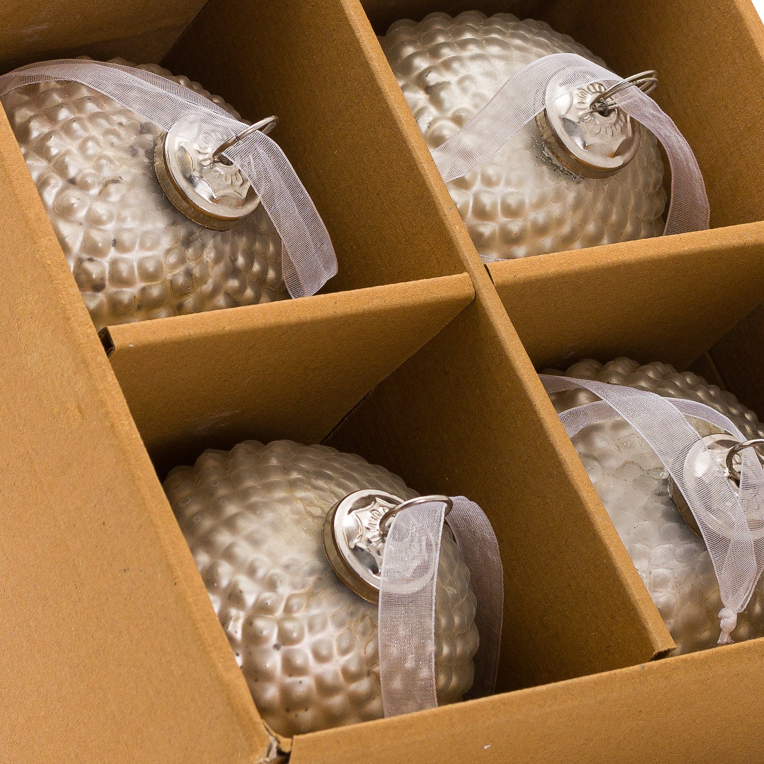Set of Silver Honeycomb Hanging Baubles - Shabbyquins
