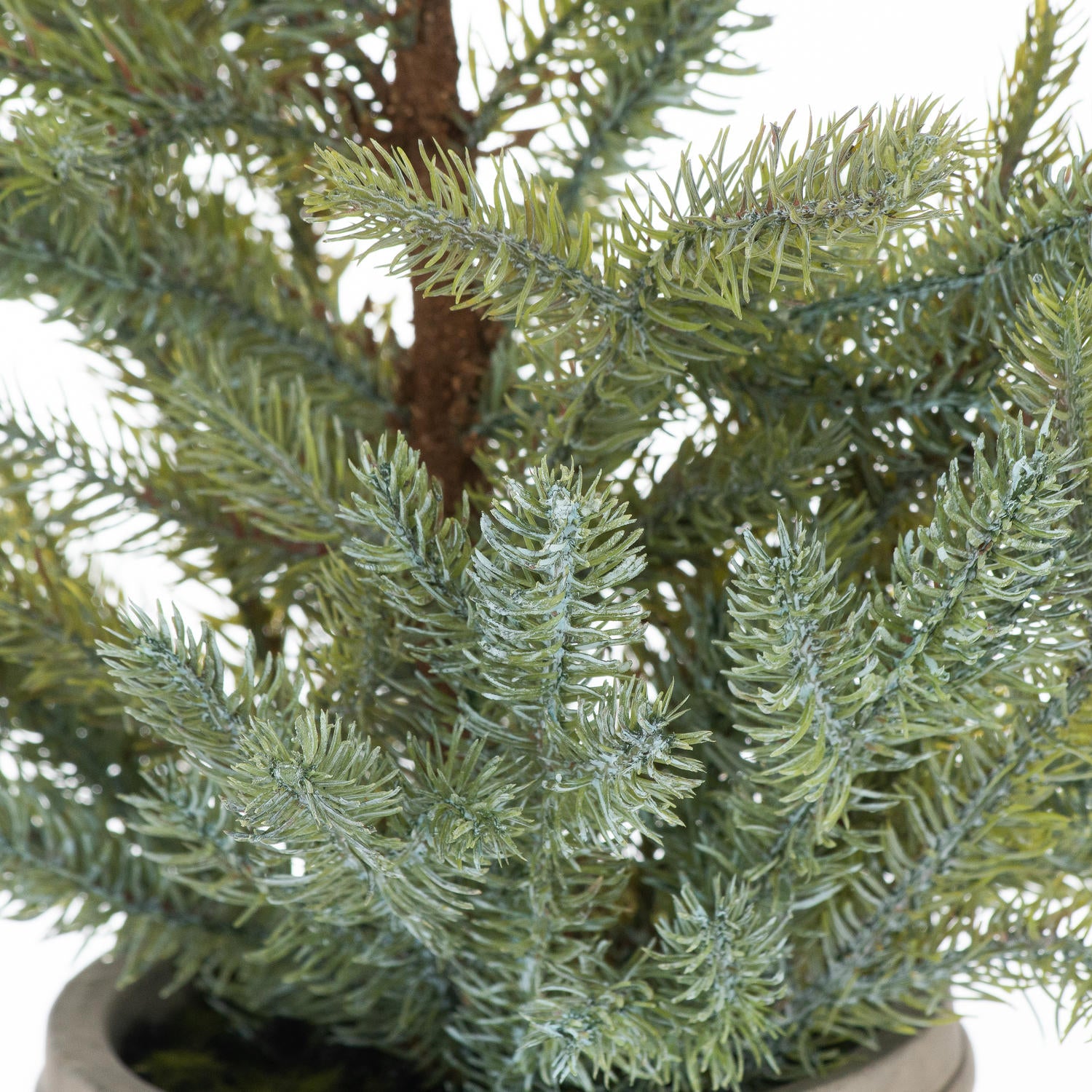 Decorative pine tree wreath in a stone pot from Sable Homeware, featuring lush green foliage and natural winter charm.