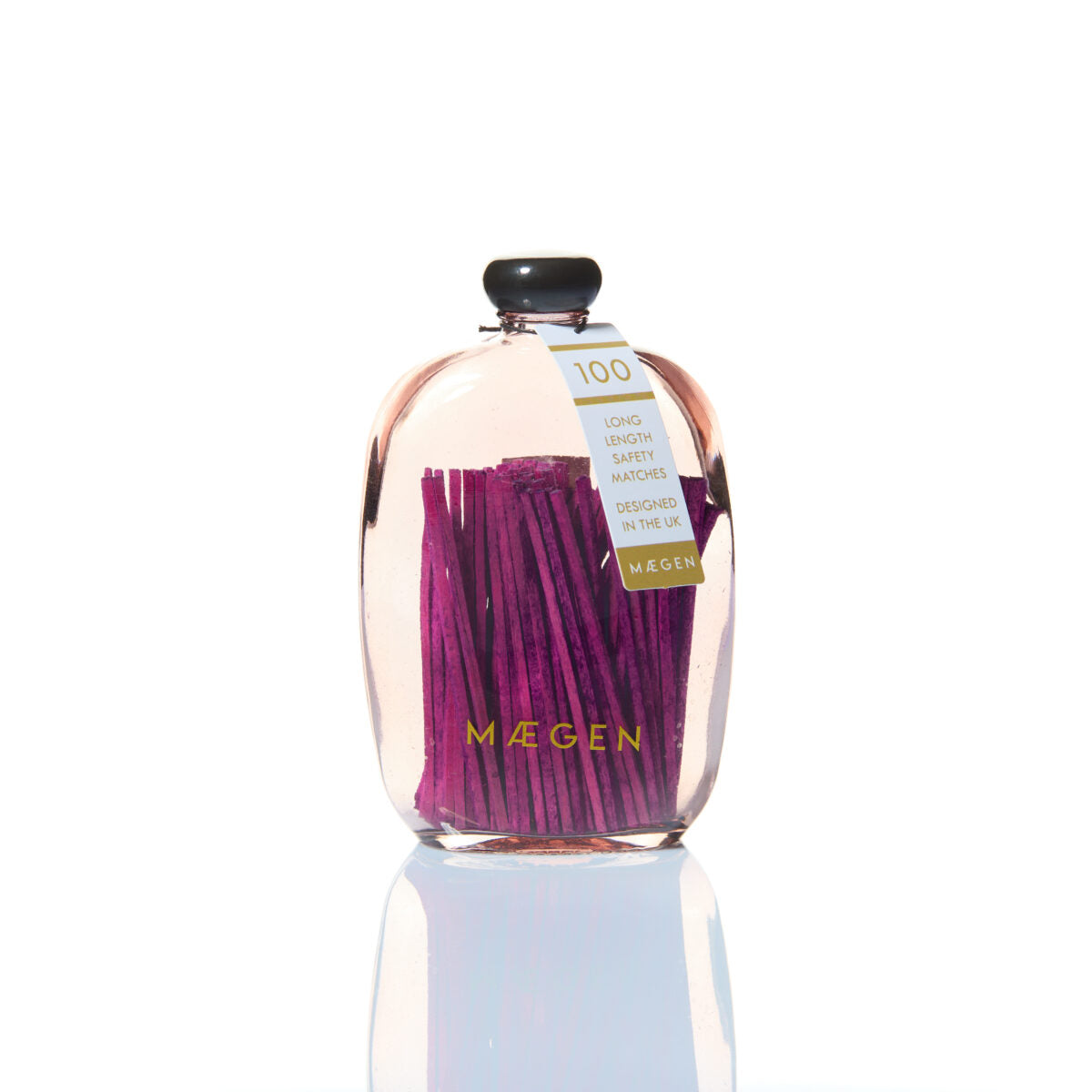 Pink bubble jar of luxury Sable Homeware matches with pink and white design, perfect for stylish lighting and decorative purposes.