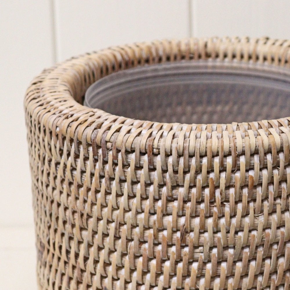 Small rattan indoor plant pot basket by Sable Homeware, featuring a woven rattan design for decorative indoor plants.