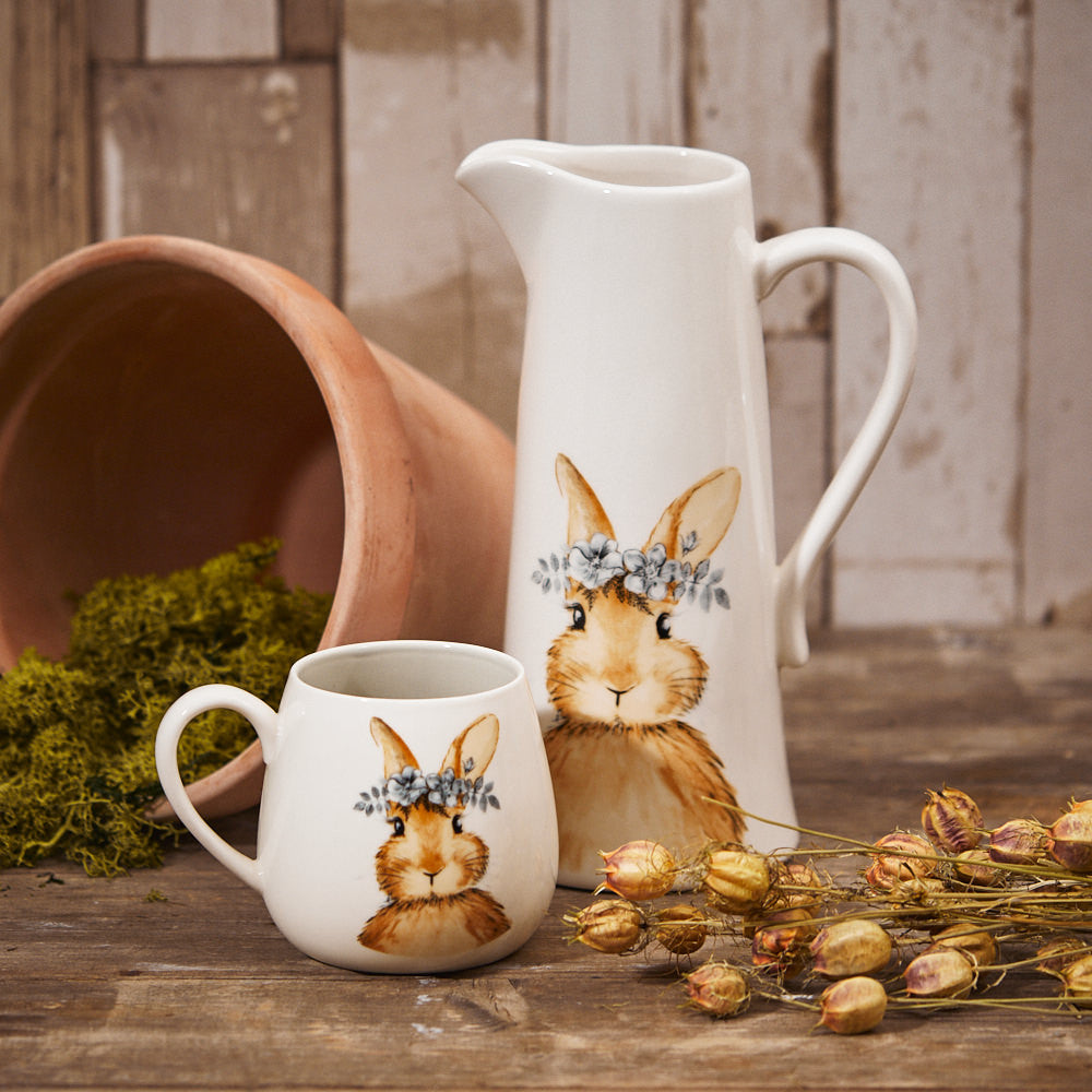 Sable Homeware Spring Bunny Collection decorative bunny figure for home decor, crafted from ceramic with pastel accents.