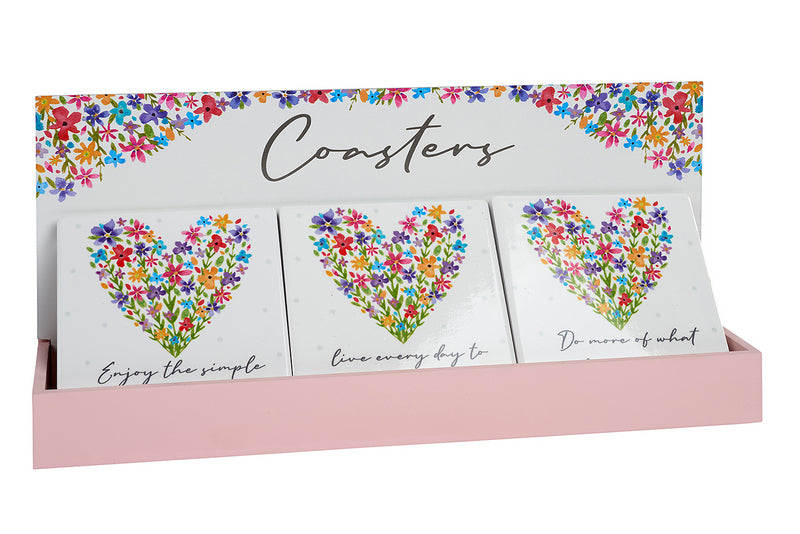 Flower Heart Coasters - Shabbyquins
