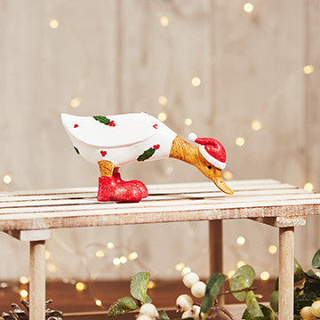 Cute Christmas ducks shelf sitter by Sable Homeware in assorted styles, featuring festive designs and detailed decorations.