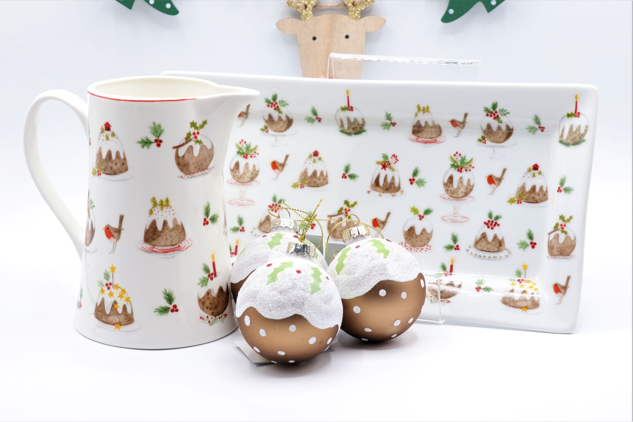 Glass Bauble - Christmas Pudding - Shabbyquins