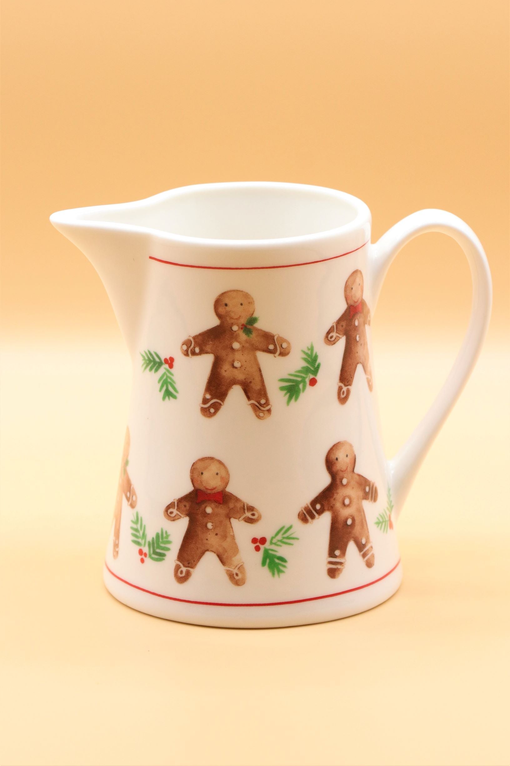 Shabbyquins Festive Bone China Jug featuring gingerbread and plum pudding holiday design, perfect for seasonal drinks.