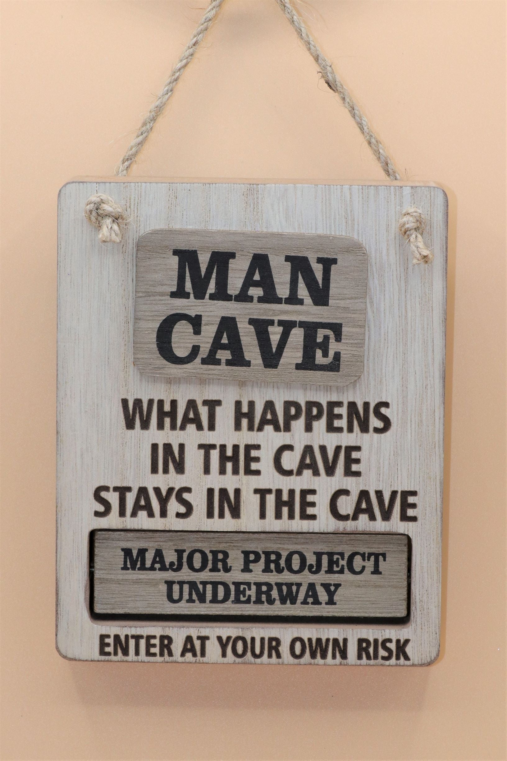 Chunky Man Cave Hanging Plaque - Shabbyquins