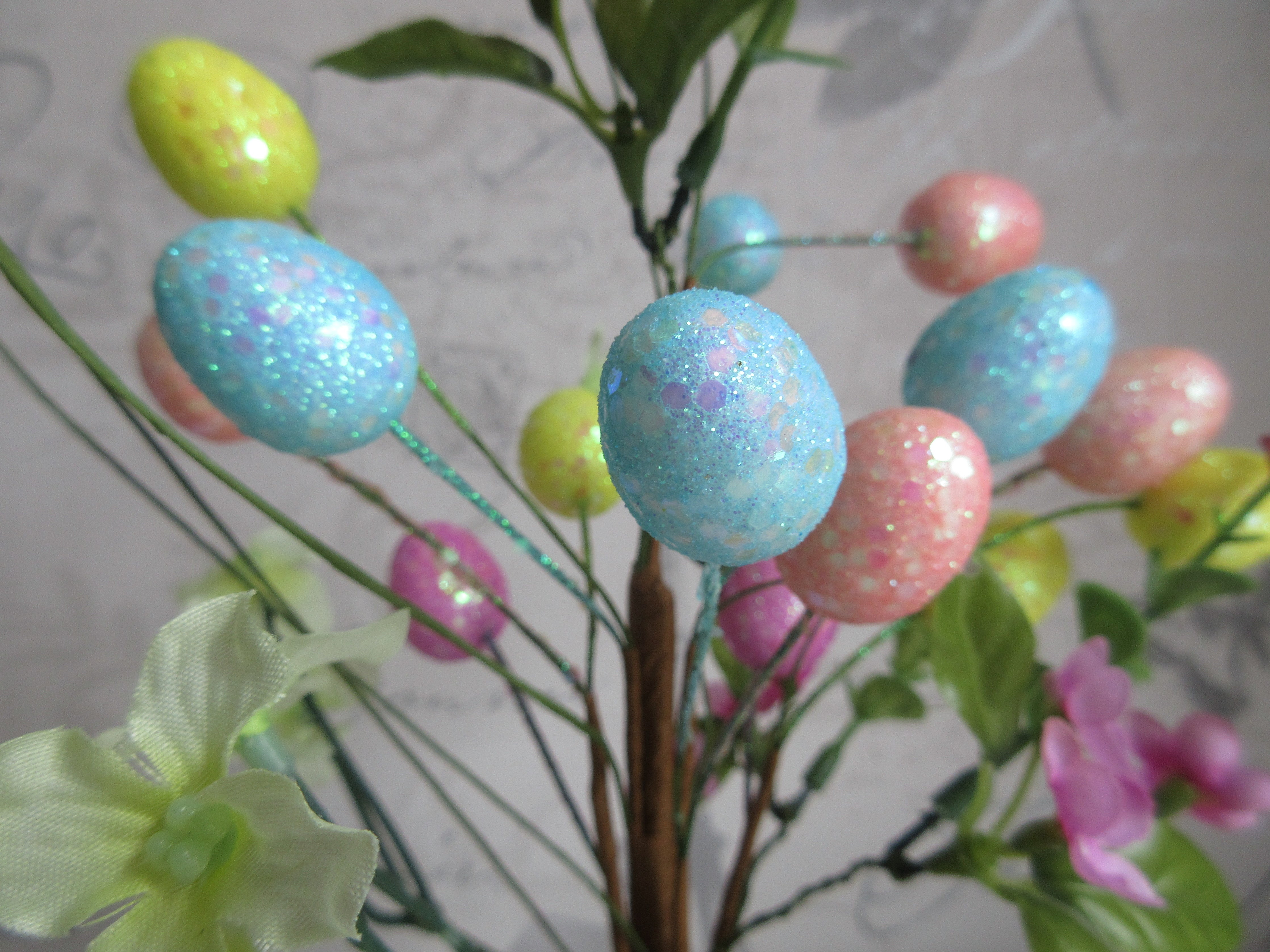 Colorful Easter Sparkle Tree decorative ornament by Sable Homeware with glittery branches and festive design.