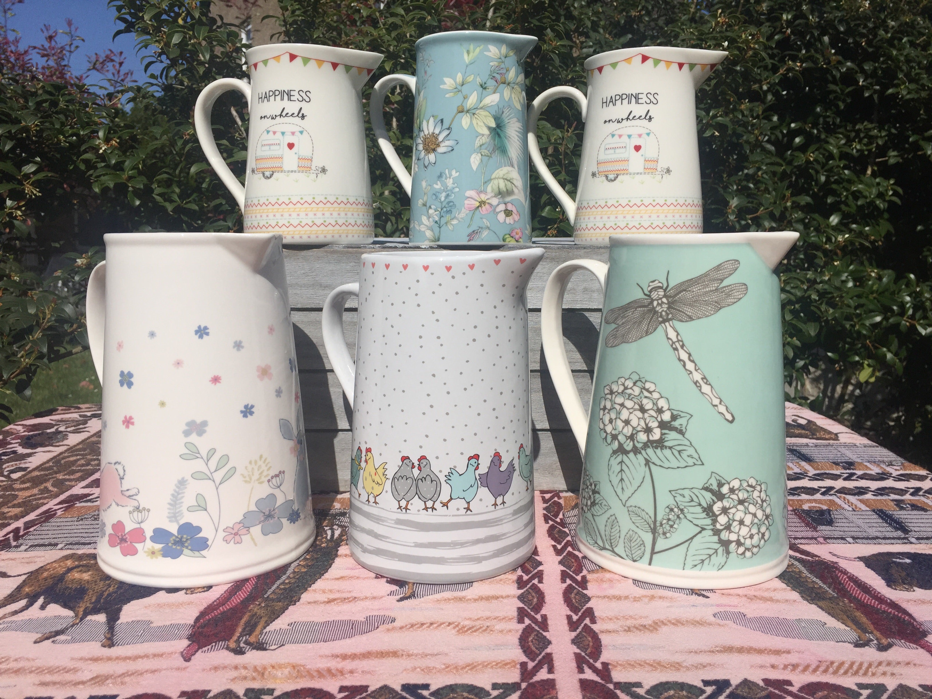 Large Spring Rabbit Jug from Sable Homeware, a ceramic mug and jug with a spring rabbit design, perfect for serving beverages.