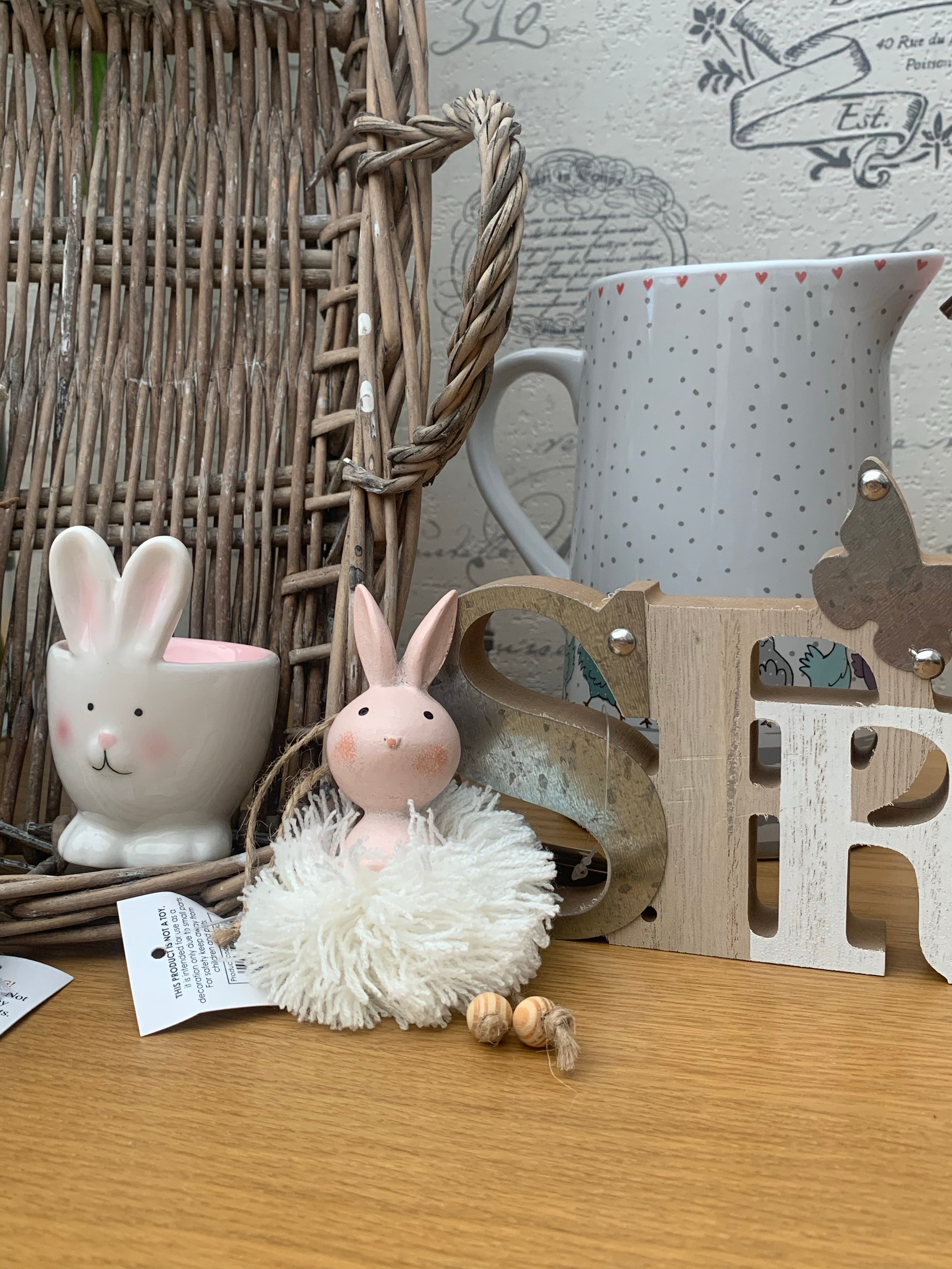 White Bunny ceramic egg cup from Sable Homeware, featuring a cute bunny design perfect for breakfast or decorative display.