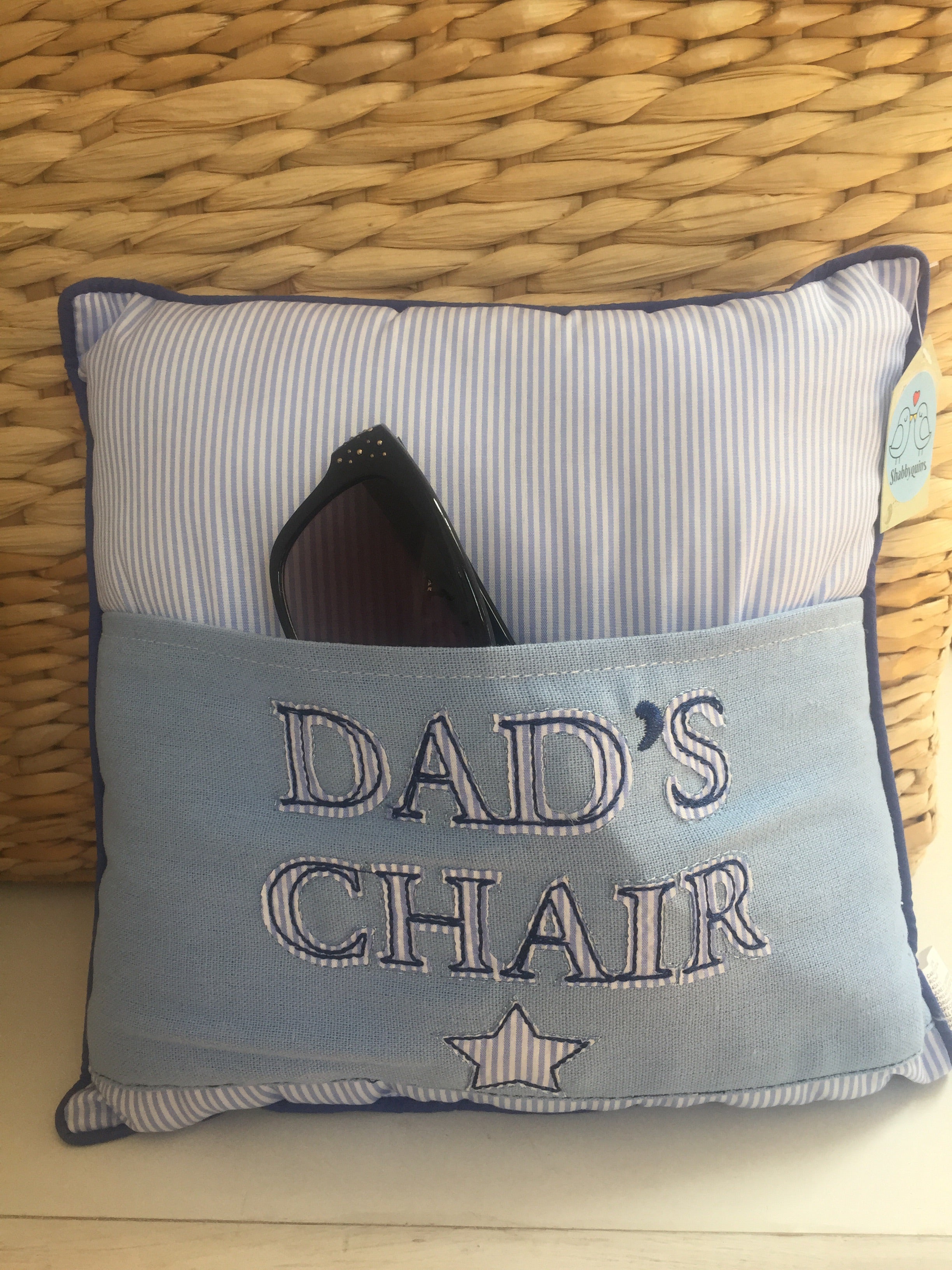 Small Dad’s Chair Cushion from Sable Homeware with soft fabric cover and plush filling for comfortable seating.