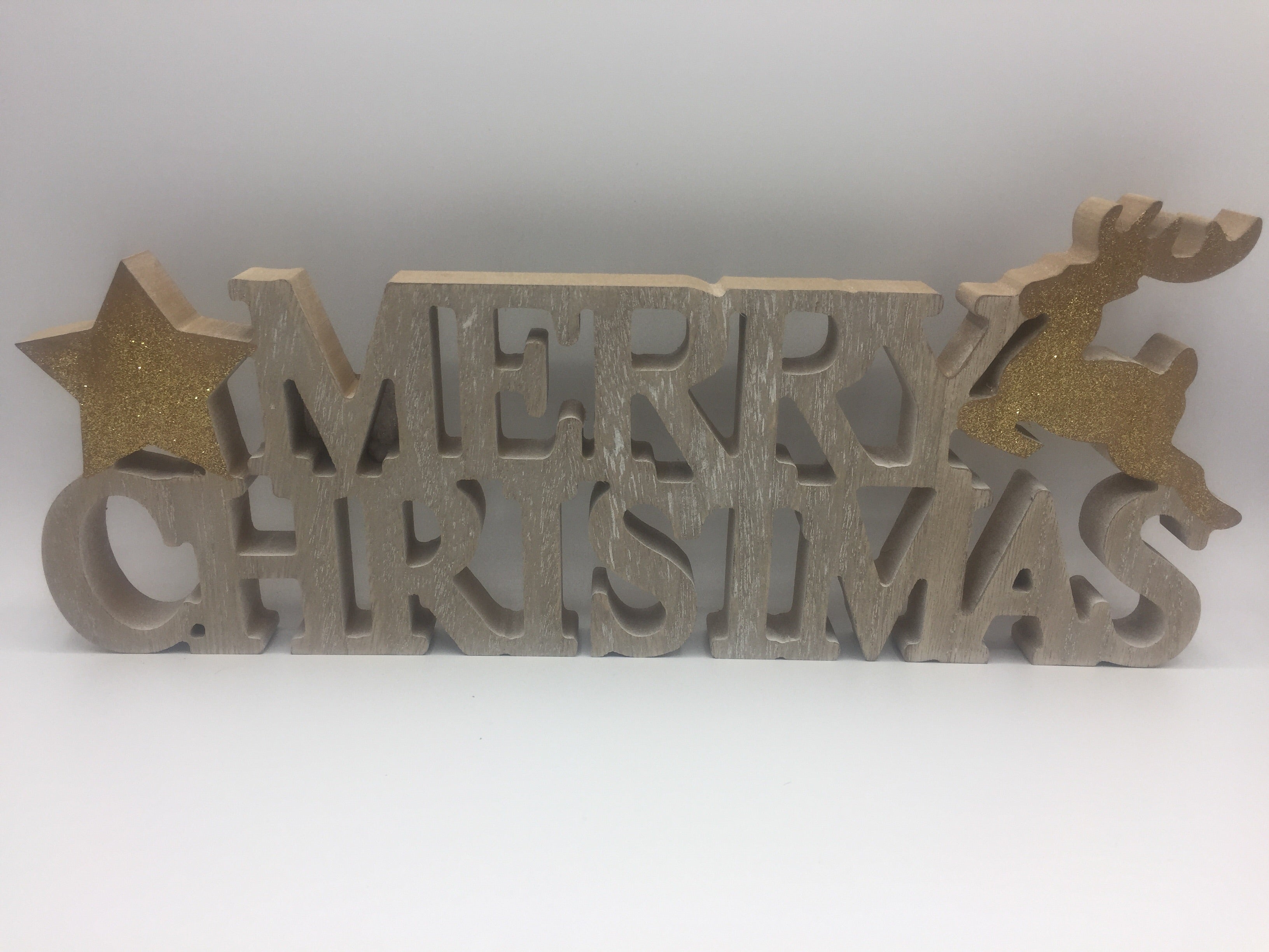 Merry Christmas Wooden Standing Words - 2 designs available - Shabbyquins