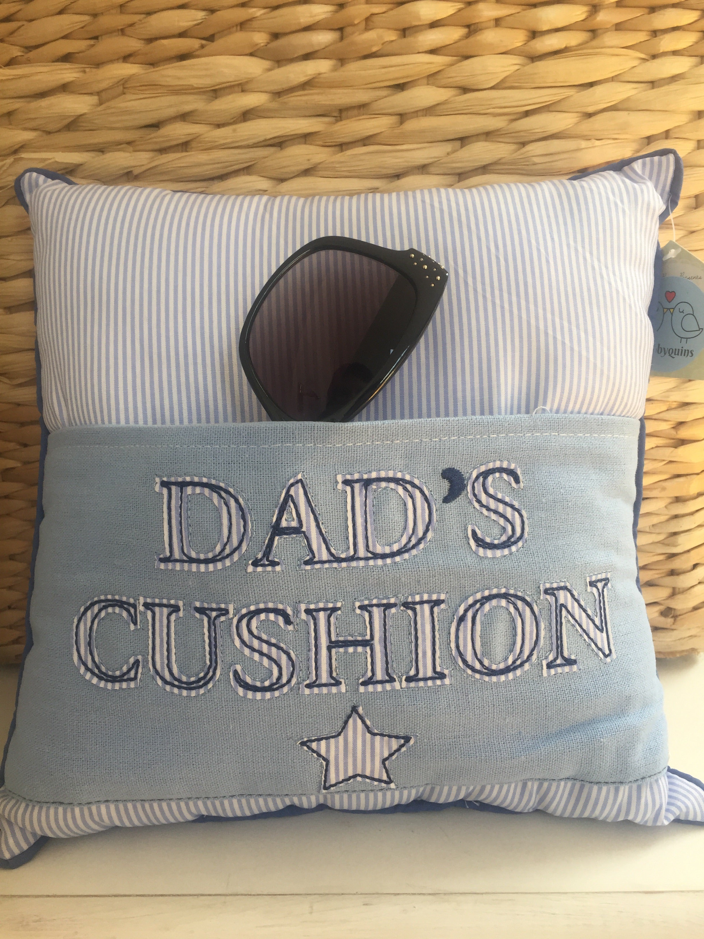 Small Dad’s Chair Cushion by Sable Homeware, soft fabric with plush filling, designed for comfortable support on chairs.